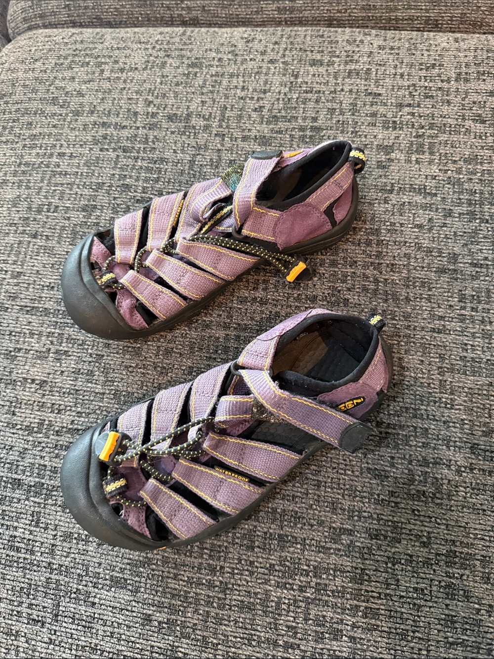 Keen Kids Purple Strap Closed-Toe Sandals with Yellow Accents